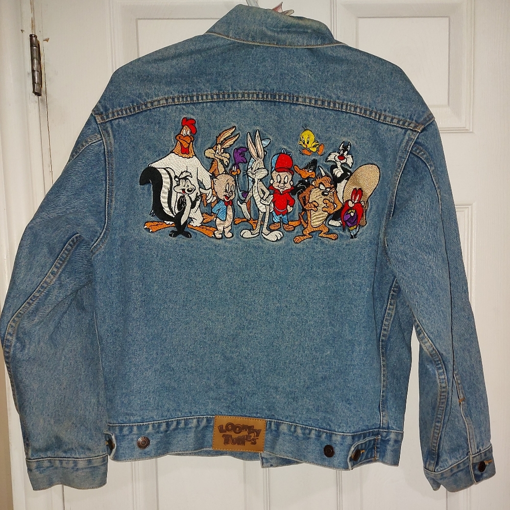 Warner Bros. Denim Blue Looney Tunes Embroidered Jacket